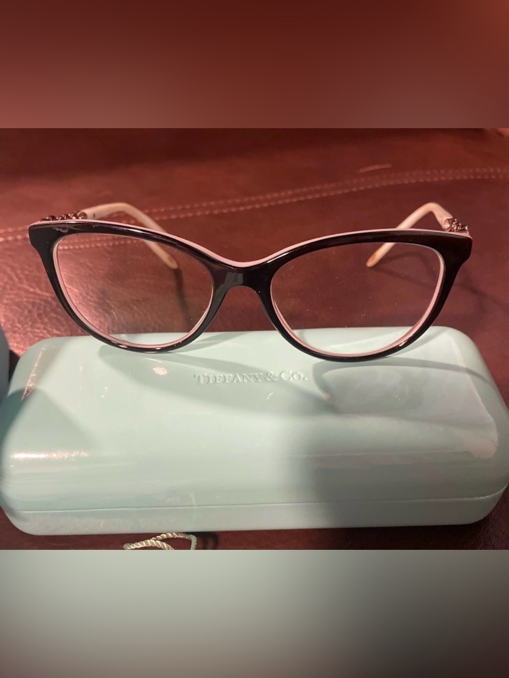Tiffany & Co. Cat-Eye Glasses with Black Frames and Tiffany Blue Case - Picture 1 of 6